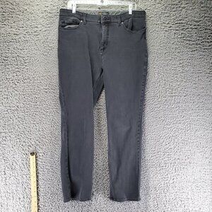 Lee Jeans Womens 16 Black Slim Fit Straight Leg Mid Rise Stretch Denim